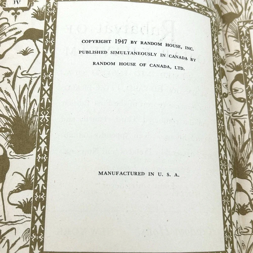 Rubaiyat of Omar Khayyam Random House 1947 Vintage Book Illustrated Hardcover